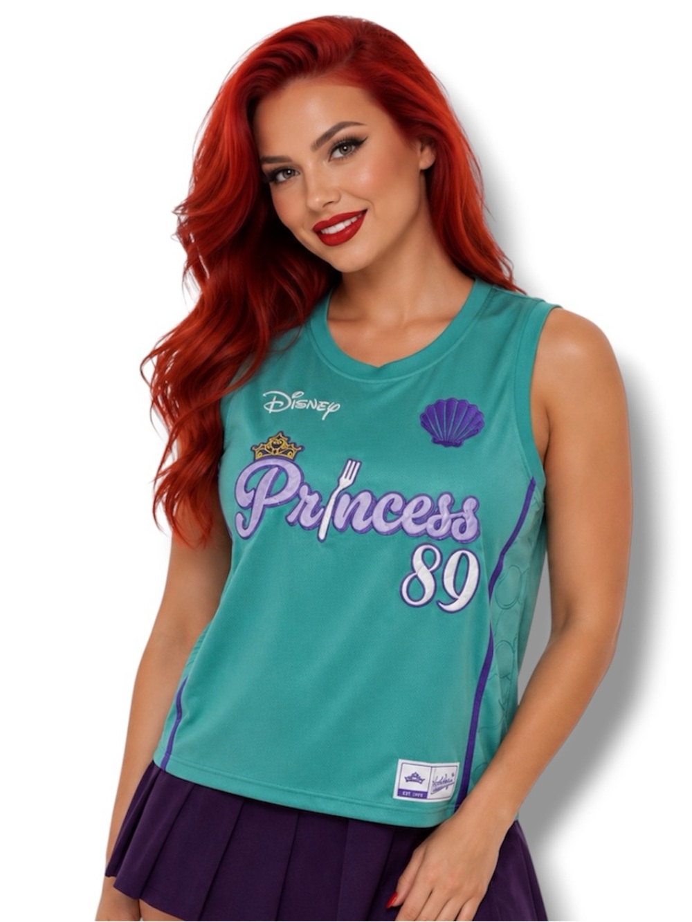 Disney The Little Mermaid Ariel Embroidered Women's Cropped Basketball Jersey